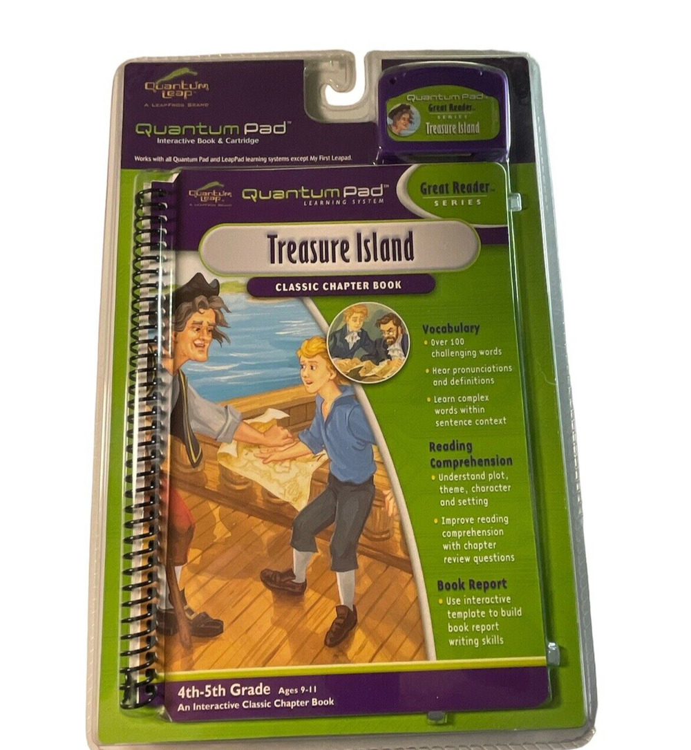 NEW Quantum Leap Pad Classic Treasure Island Book w/Cartridge Sealed 4-5th Grade